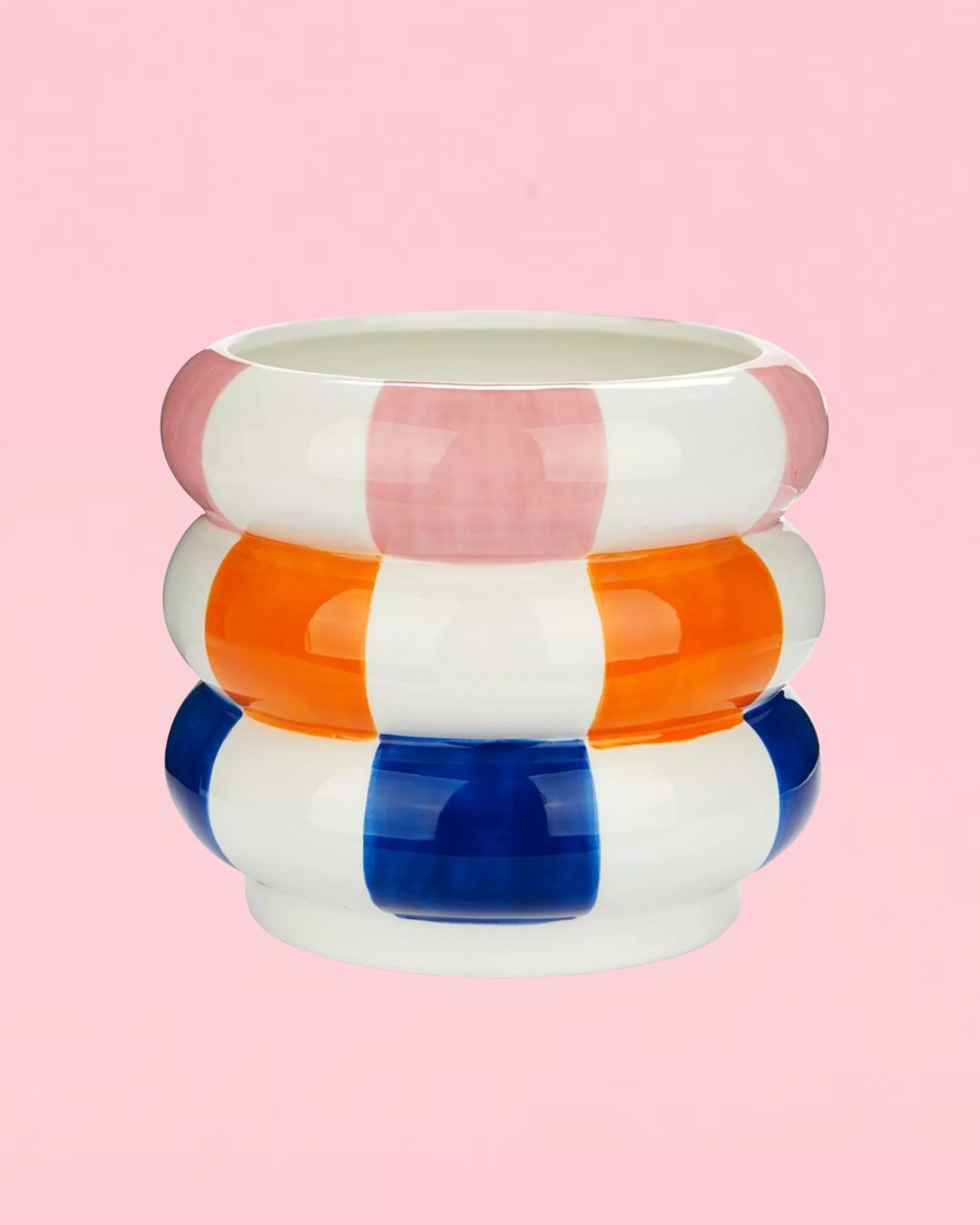 Keramični lonec za rože v obliki zloženih obročev