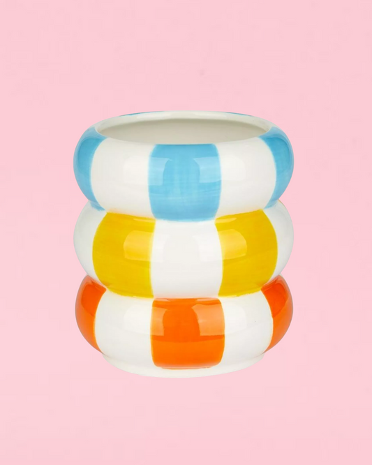 Keramični lonec za rože v obliki zloženih obročev