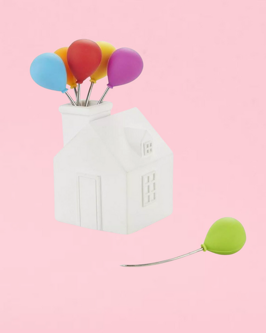 Hiška z baloni, set vilic za prigrizke